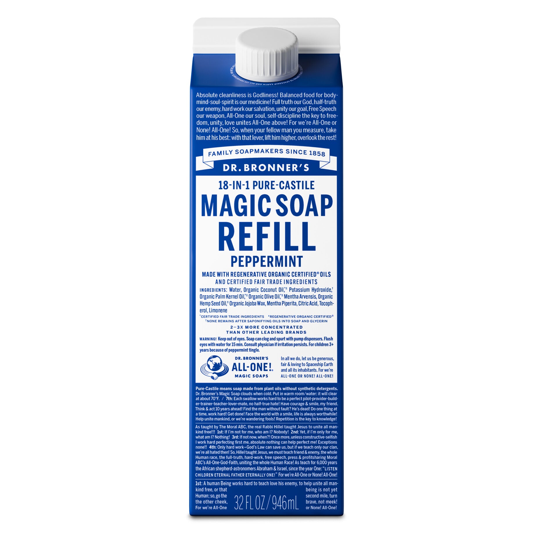 Peppermint Pure Castile Magic Soap Refill